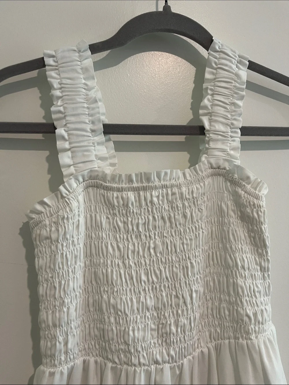 Abercrombie & Fitch Cream Smocked Maxi Dress